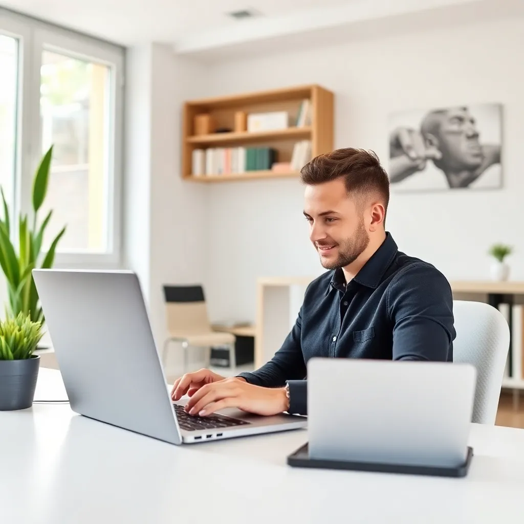 Persoon die online cursus volgt op laptop